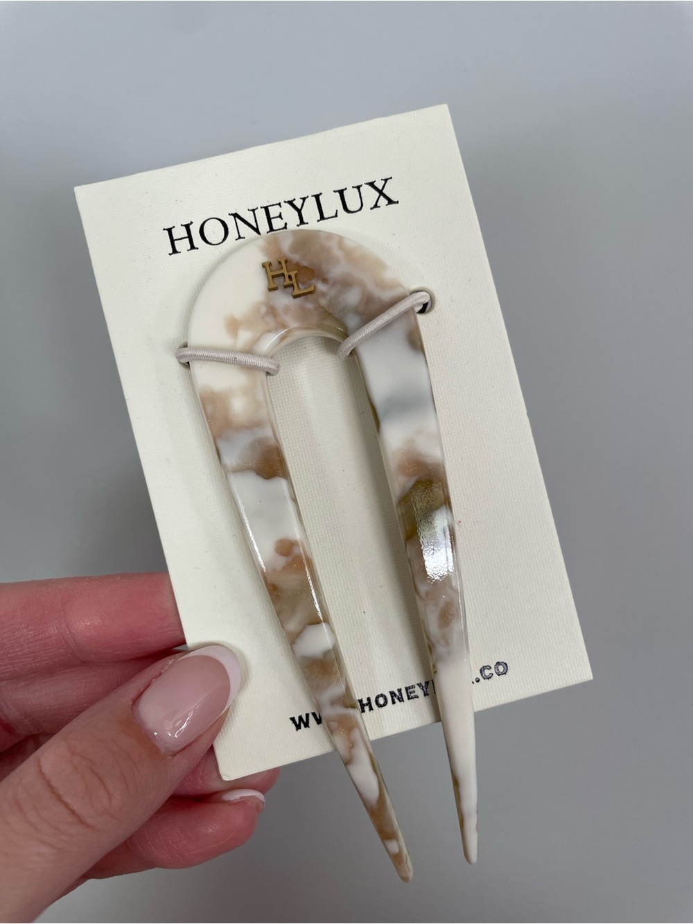 Honeylux Marble French Hair Pin